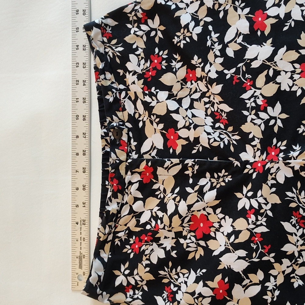 Requirements Capris 14 Spring Summer Bold Floral Pattern Cotton Blend Mid Rise - Picture 6 of 12